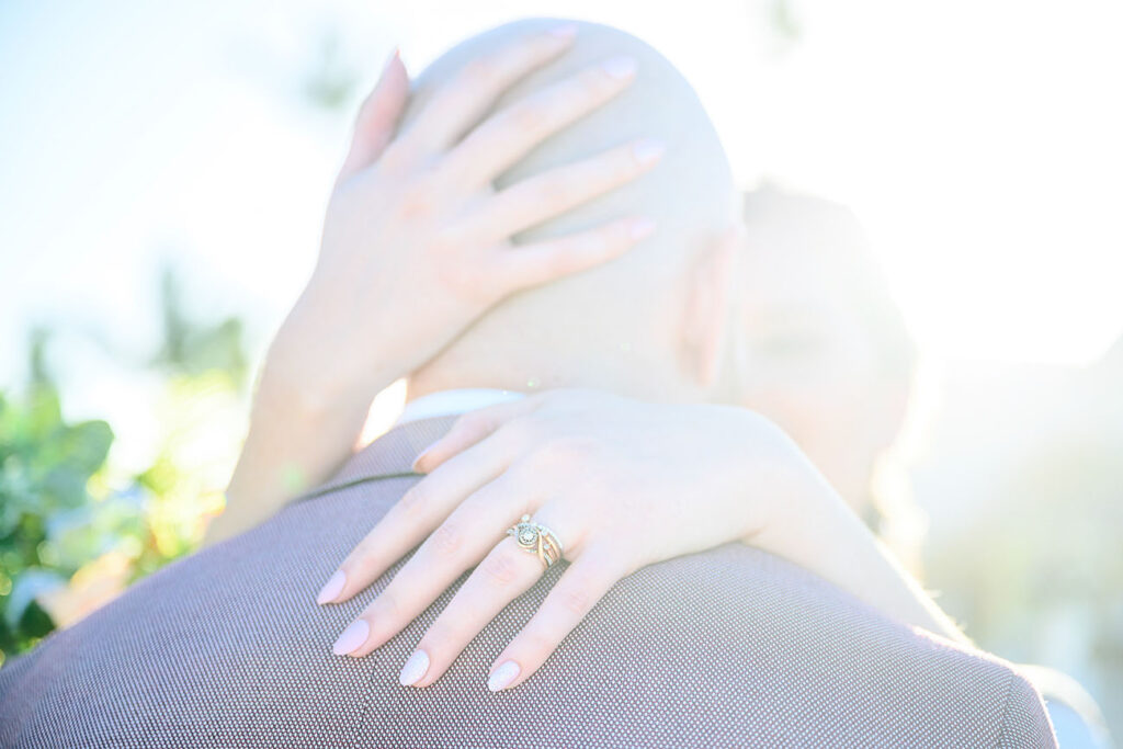 Wedding ring on bride finger