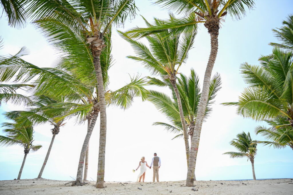 Couple at Palm tree forest HR