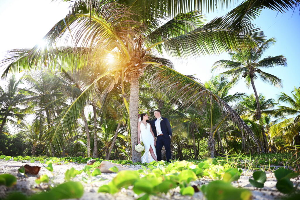 Palm tree forest HR by Punta Cana wedding photographer