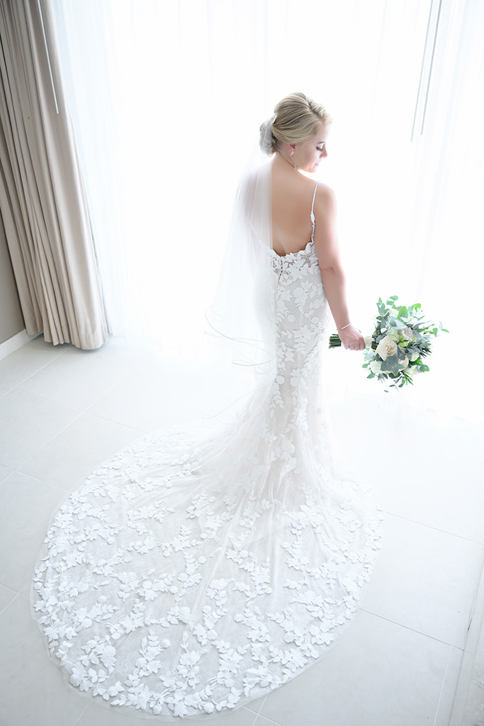 Alison Enzoani Wedding dress with Cathedral Train by Photo Cine Art