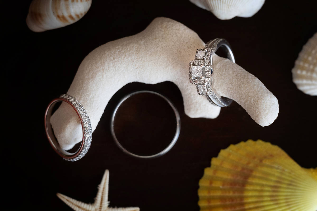 Wedding rings with sea shells by Photo Cine Art