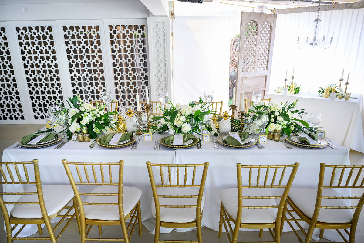 Floral reception table