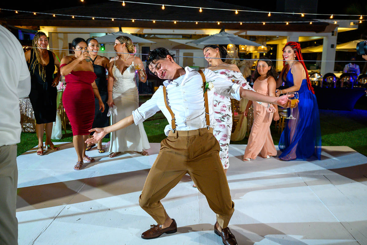 limbo dance at Punta Cana beach garden reception