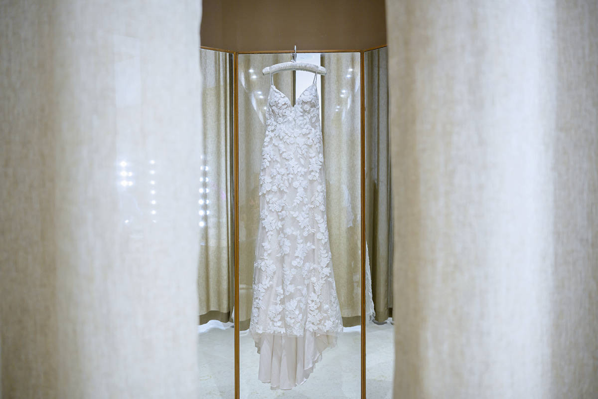 wedding dress at Hyatt Ziva bridal room