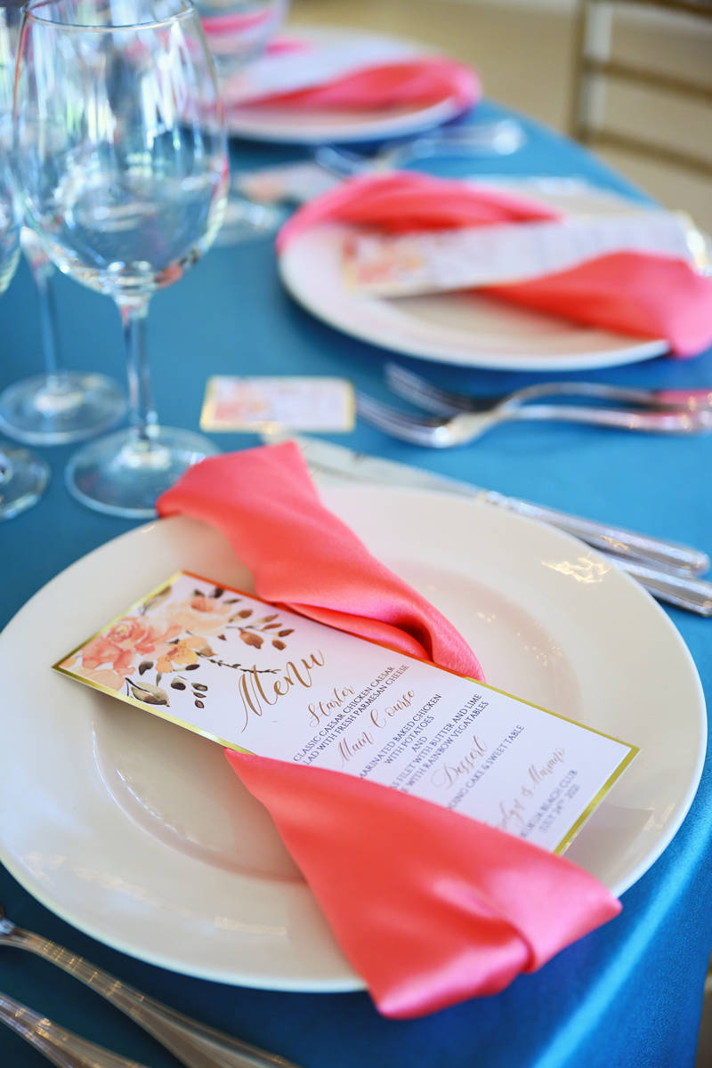 wedding reception menu