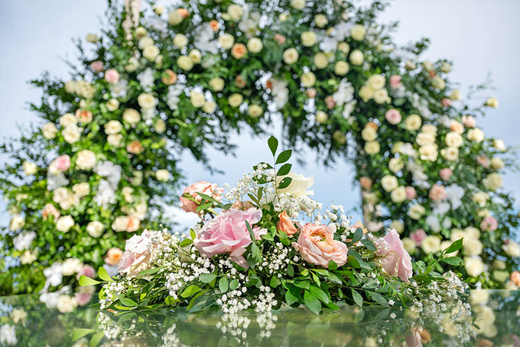 Caribbean Celebrations flower shop decoration for the wedding in Punta Cana