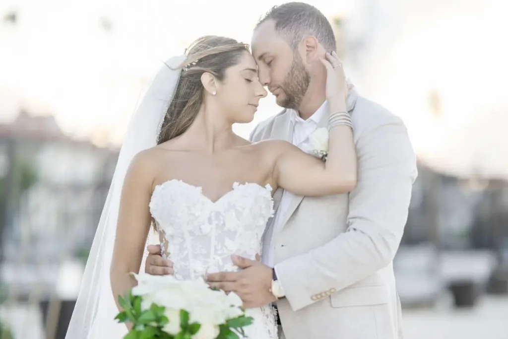 Wedding couple on Royalton Punta Cana beach