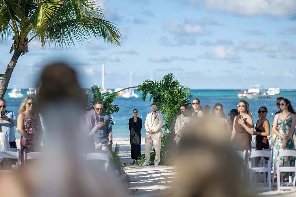Bride walking down the aisle