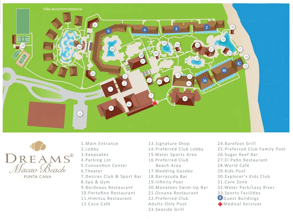 Official Dreams Macao Beach resort map